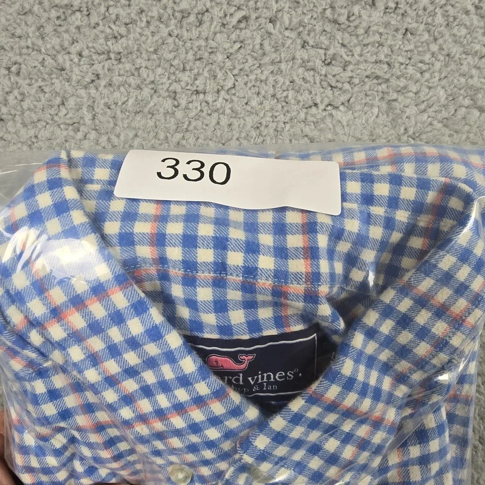 Vineyard Vines Mens Large Slim Fit‎ Whale Flannel Shirt Long Sleeve Button - Picture 11 of 11